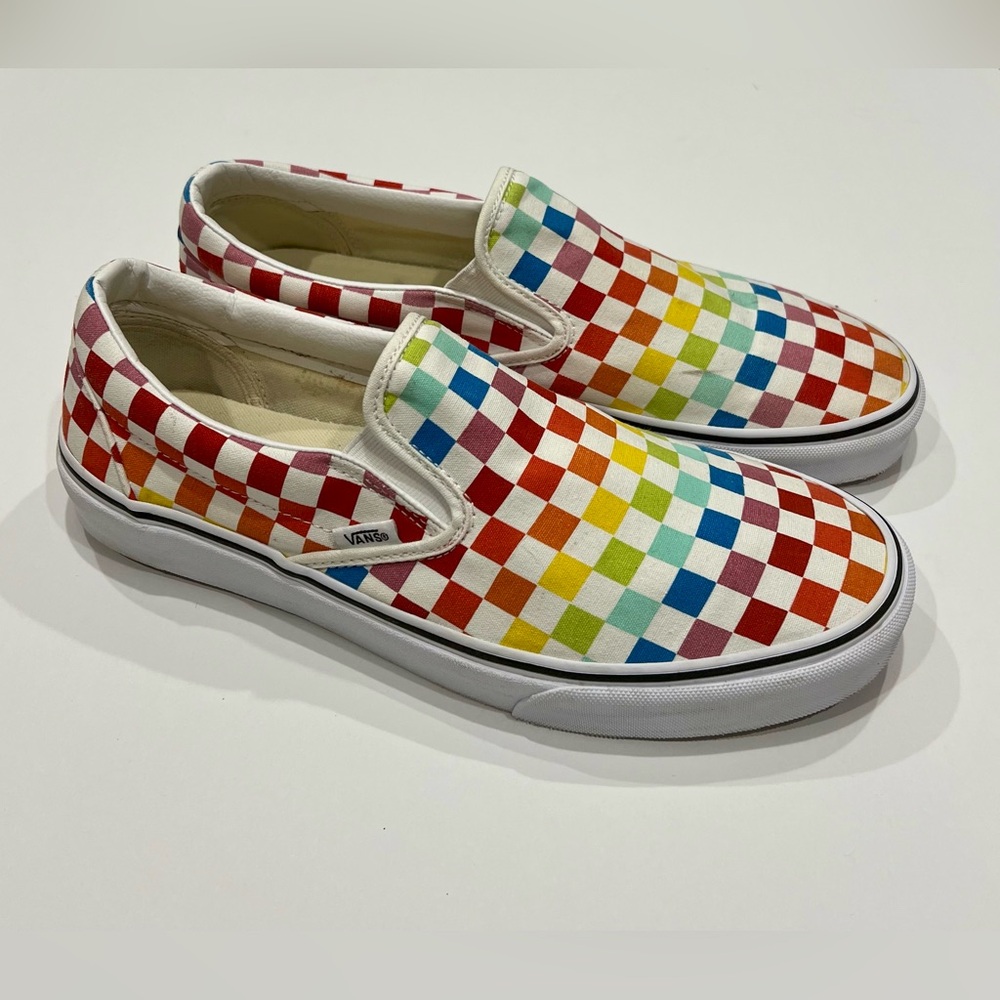 Vans Men’s Colorful Checkered Slip-On Sneakers